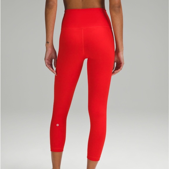 NWT lululemon Wunder Train HR Crop Tight 23" in Hot Heat (Red) Size 2 - Picture 3 of 6